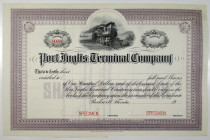 Port Inglis Terminal Co. 1904 Specimen Stock Certificate