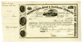 Georgia Rail Road & Banking Co. ca.1830-40's Specimen Production Stock Certificate