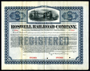 Roswell Railroad Co., 1903, Registered Specimen Bond.