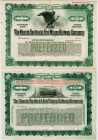 Muncie Hartford & Fort Wayne Railway Co., ca.1906 Pair of Specimen Stock Certificate