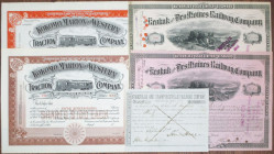 Indiana and Iowa Midwest Railroad Stock Certificate Assortment, ca.1853-1910s