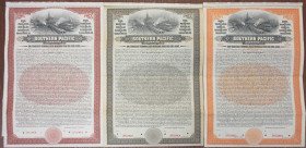 Southern Pacific Co., San Francisco Terminal, 1910 Multiple World Currency Specimen Bond Trio