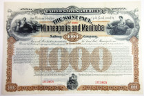 Saint Paul, Minneapolis and Manitoba Railway Co. - Montana Extension, 1887 Specimen Registered Bond.