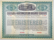 Carolina and Northwestern Railway Co. 1903 Specimen Bond