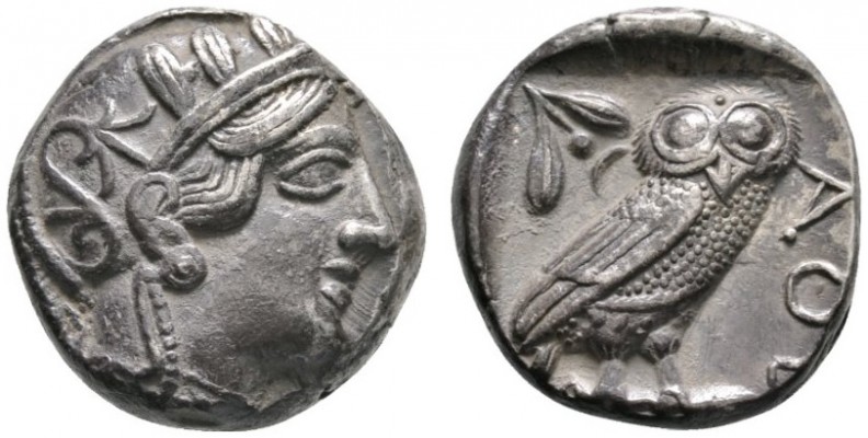 Griechische Münzen 
 Attika 
 Athen 
 Tetradrachme nach 449 v. Chr. Athenakop...