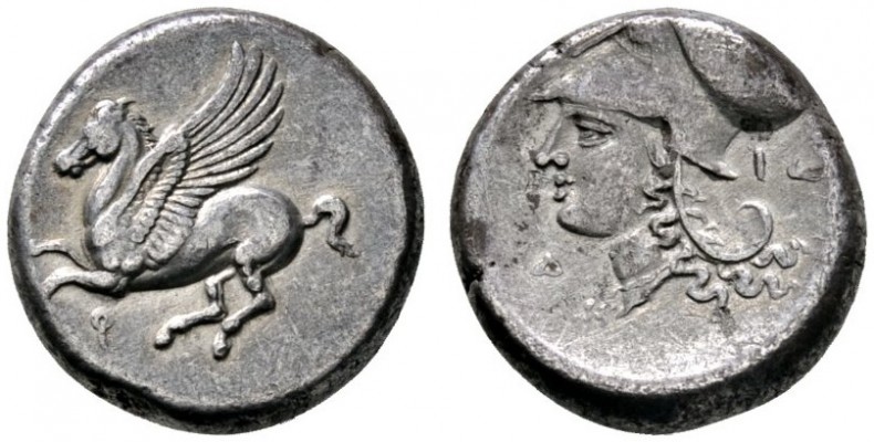 Griechische Münzen 
 Korinthia 
 Korinthos. Stater 375-300 v. Chr. Pegasus nac...