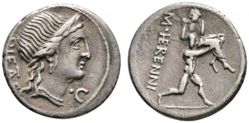 Römische Münzen 
 Römische Republik 
 M. Herennius 108-107 v. Chr. Denar -Rom-...