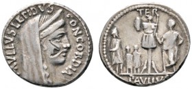 Römische Münzen 
 Römische Republik 
 L. Aemilius Lepidus Paullus 62 v. Chr. Denar -Rom-. Kopf der Concordia nach rechts, links PAVLLVS LEPIDVS, rec...