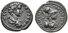 Römische Münzen 
 Kaiserzeit 
 Geta Caesar 198-209 
 Hemiassarion (Provinzialprägung für Bithynia) -Heracleia Pontika-. Drapiertes, bloßes Brustbil...