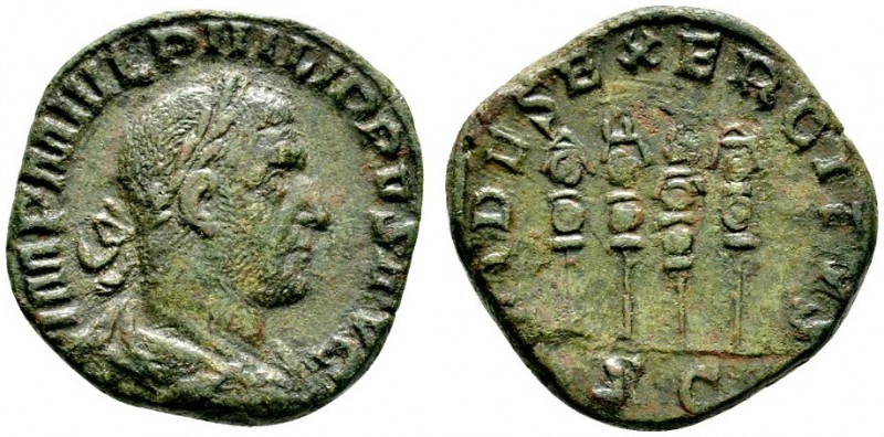 Römische Münzen 
 Kaiserzeit 
 Philippus I. Arabs 244-249 
 Sesterz 244/249 -...