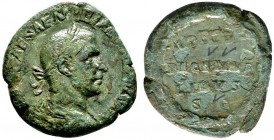 Römische Münzen 
 Kaiserzeit 
 Aemilianus 253 
 Sesterz 253 -Rom-. IMP AEMILIANVS PIVS FEL AVG. Belorbeerte und drapierte Büste nach rechts / VOTIS...