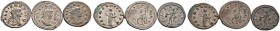 Römische Münzen 
 Kaiserzeit 
 Gallienus 253-268 
 Lot (3 Stücke): Antoniniane -Rom-. Drapierte Büste mit Strahlenkrone nach rechts / Abundantia na...