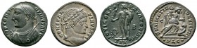 Römische Münzen 
 Kaiserzeit 
 Constantinus I. der Grosse 307-337 
 Lot (2 Stücke): Folles -Cyzikus-. Belorbeertes Brustbild im Harnisch nach links...
