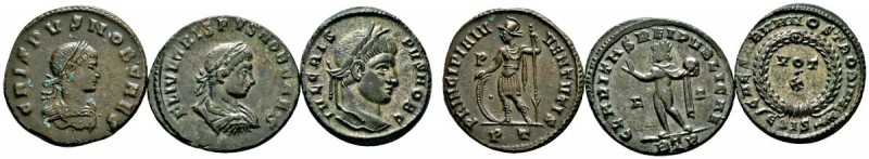Römische Münzen 
 Kaiserzeit 
 Crispus Caesar 316-326 
 Lot (3 Stücke): Folle...