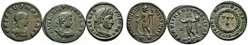 Römische Münzen 
 Kaiserzeit 
 Crispus Caesar 316-326 
 Lot (3 Stücke): Folles -Ticinum-. Belorbeerte Panzerbüste nach rechts / Prinz nach links st...