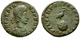 Römische Münzen 
 Kaiserzeit 
 Constans 337-350 
 Folles (18 mm) -Trier-. D N CONSTANS P F AVG. Brustbild mit Diadem nach rechts / FEL TEMP REPARAT...