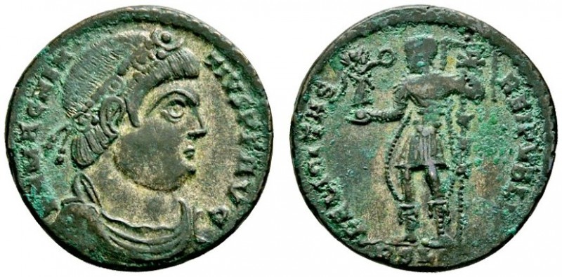Römische Münzen 
 Kaiserzeit 
 Magnentius 350-353 
 Maiorina (AE-23 mm) -Lugd...