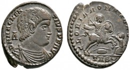 Römische Münzen 
 Kaiserzeit 
 Magnentius 350-353 
 Maiorina (AE-22 mm) -Trier-. D N MAGNENTIVS P F AVG. Drapierte Panzerbüste nach rechts / GLORIA...