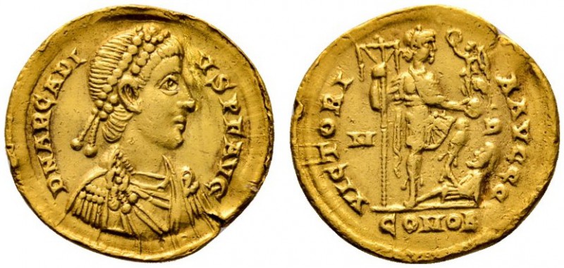 Römische Münzen 
 Kaiserzeit 
 Arcadius 383-408 
 Solidus 394/402 -Mailand-. ...