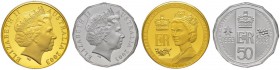 Ausländische Münzen und Medaillen 
 Australien 
 2-tlg. Münzsatz 2003. 50-jähriges Krönungsjubiläum Königin Elizabeth II. Bestehend aus: Goldmünze z...