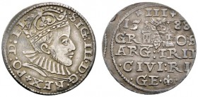 Ausländische Münzen und Medaillen 
 Baltikum-Riga, Stadt 
 Sigismund III. von Polen 1587-1621. 3 Gröscher 1588. Kopicki 8177 (R2) var., Iger R88.1a....