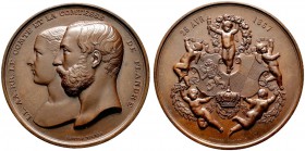 Ausländische Münzen und Medaillen 
 Belgien-Königreich 
 Leopold II. 1865-1909 
 Große Bronzemedaille 1867 von L. Wiener, auf die Hochzeit seines B...