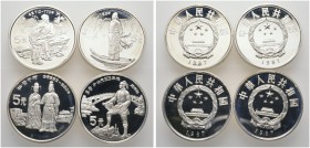 Ausländische Münzen und Medaillen 
 China-Volksrepublik 
 Set: 4 x 5 Yuan 1987. Große Persönlichkeiten der chinesischen Geschichte. 4. Ausgabe. Li C...