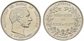 Ausländische Münzen und Medaillen 
 Dänemark 
 Christian IX. 1863-1906 
 2 Kroner 1888. 25-jähriges Regierungsjubiläum. KM 799. Prachtexemplar, fas...