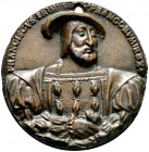 Ausländische Münzen und Medaillen 
 Frankreich-Königreich 
 Francois I. 1515-1547 
 Einseitige Bronzemedaille o.J. unsigniert. Brustbild des Königs...