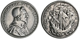 Ausländische Münzen und Medaillen 
 Frankreich-Königreich 
 Louis XIII. 1610-1643 
 Silbermedaille 1634 von J. Warin, auf Armand-Jean Duplessis, Ca...