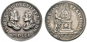 Ausländische Münzen und Medaillen 
 Frankreich-Königreich 
 Louis XIV. 1643-1715 
 Kleine Silbermedaille 1701 unsigniert. Präsent der Stadt AVIGNON...