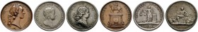 Ausländische Münzen und Medaillen 
 Frankreich-Königreich 
 Louis XV. 1715-1774 
 Lot (3 Stücke): Bronzemedaille 1743 von F. Marteau, auf die Erric...