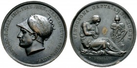 Ausländische Münzen und Medaillen 
 Frankreich-Königreich 
 Napoleon I. 1804-1815 
 Dunkel getönte Bronzemedaille 1805 von Manfredini, auf die Einn...