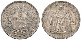 Ausländische Münzen und Medaillen 
 Frankreich-Königreich 
 Zweite Republik 1848-1852 
 5 Francs 1848 -Paris-. Gad. 683, Dav. 92. feine Patina, min...