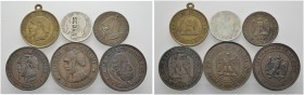 Ausländische Münzen und Medaillen 
 Frankreich-Königreich 
 Napoleon III. 1852-1870 
 Lot (6 Stücke): 4 bronzene Spottmedaillen 1871 auf die Nieder...