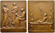 Ausländische Münzen und Medaillen 
 Frankreich-Königreich 
 Dritte Republik 
 Bronzeplakette 1908 von G. Prud'homme, auf das 50-jährige Bestehen de...