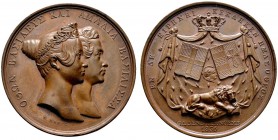 Ausländische Münzen und Medaillen 
 Griechenland 
 Otto von Bayern 1832-1862. Bronzemedaille 1836 von K. Lange, auf seine Vermählung mit Amalie Mari...