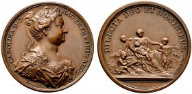 Ausländische Münzen und Medaillen 
 Großbritannien 
 George II. 1727-1760 
 Bronzene Suitenmedaille o.J. (1731) von J. Dassier, auf Königin Carolin...