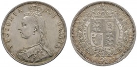 Ausländische Münzen und Medaillen 
 Großbritannien 
 Victoria 1837-1901 
 Halfcrown 1889. Jubilee coinage. Spink 3924. feine Patina, winzige Randfe...