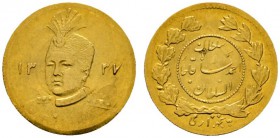 Ausländische Münzen und Medaillen 
 Iran-Kadjaren-Dynastie 
 Sultan Ahmad Shah AH 1327-1344 / AD 1909-1925 
 1/2 Toman AH 1337 (1918). Fr. 85, KM 1...