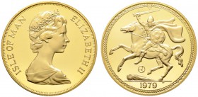 Ausländische Münzen und Medaillen 
 Isle of Man 
 5 Pounds 1979. Vikinger-Krieger nach links reitend. KM 29, Fr. 4. 36,5 g Feingold. Auflage: 1.000 ...