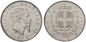 Ausländische Münzen und Medaillen 
 Italien-Königreich 
 Victor Emanuel II. 1861-1878 
 5 Lire 1872 -Mailand-. Pagani 494, Dav. 140. selten in dies...