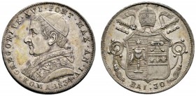 Ausländische Münzen und Medaillen 
 Italien-Kirchenstaat (Vatikan) 
 Gregor XVI. 1831-1846 
 Testone (30 Baiocchi) 1834 -Rom-. Berman 3276, Muntoni...