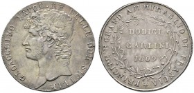 Ausländische Münzen und Medaillen 
 Italien-Neapel und Sizilien 
 Gioacchino Napoleone (Joachim Murat) 1808-1815. Dodici (12) Carlini = Piastra 1809...