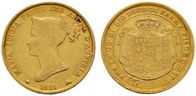 Ausländische Münzen und Medaillen 
 Italien-Parma 
 Maria Luigia 1815-1847. 40 Lire 1815 -Mailand-. Pagani 1, Fr. 933, Schl. 431. 12,86 g. leichte R...
