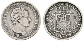 Ausländische Münzen und Medaillen 
 Italien-Sardinien 
 Carlo Felice 1821-1831 
 Lira 1827 -Turin-. Pagani 102. sehr schön