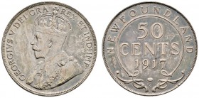 Ausländische Münzen und Medaillen 
 Kanada-Neufundland 
 50 Cents 1917 C. KM 12. leichte Patina, minimal gereinigt, prägefrisch Aus Auktion Bowers &...