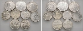 Lots ausländischer Münzen und Medaillen 
 9 Stücke: SCHWEIZ . 5 Franken 1922, 1923 und 1925 sowie Gedenkmünzen/Schützentaler zu 5 Franken 1934 Freibu...