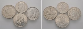 Lots ausländischer Münzen und Medaillen 
 11 Stücke: GROSSSILBERMÜNZEN . BELGIEN, 5 Francs 1873; FRANKREICH, 5 Francs 1868 BB; GROSSBRITANNIEN, Crown...