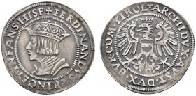 Römisch-Deutsches Reich 
 Haus Habsburg 
 Ferdinand I. 1521-1564 
 Pfundner o.J. -Hall-. Markl 1636, MT 91. selten, gutes Porträt, feine Patina, fa...